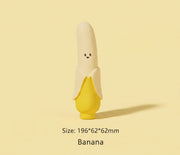Yellow banana-shaped dog toy with peeled-skin design