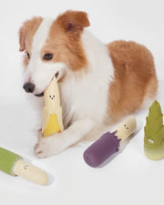 Peel & Squeak Latex Dog Toys – Fruit & Veggie Collection