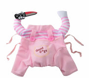 Fato rosa de boneca assassina para animais de estimação