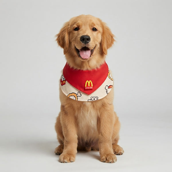 Retro Fast Food Print Pet Bandana Bib